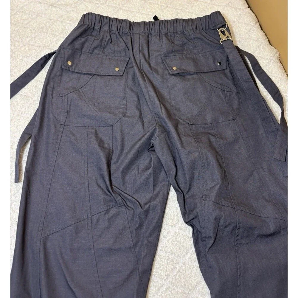 New Sui Generis Designer Grunge Streetwear Zippers Clips Windbreaker Pants Large